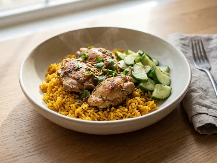 Singapore-Style Turmeric Rice Bowl