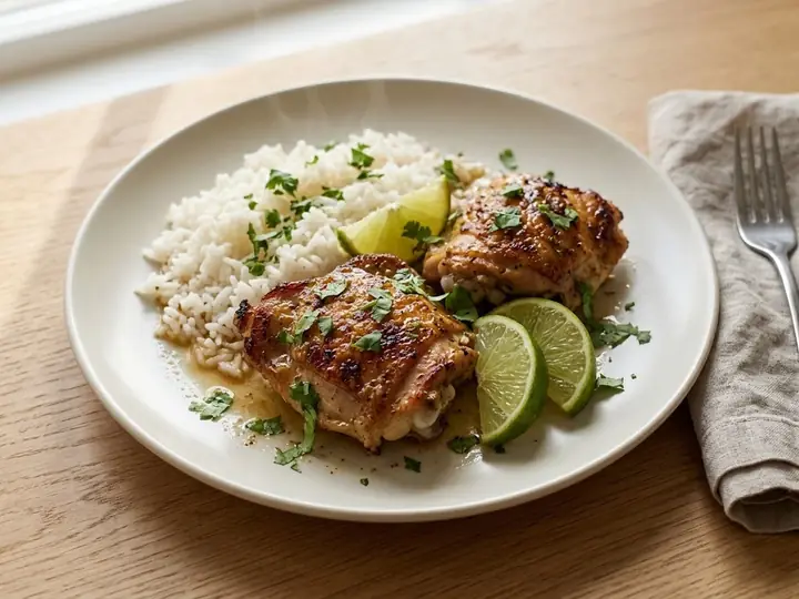 Brazilian-Style Lime Chicken with Rice