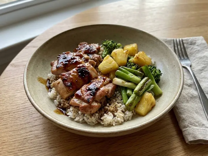 Hawaiian-Style Teriyaki Chicken Rice Bowl
