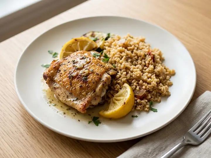 Cypriot-Style Lemon Chicken with Bulgur