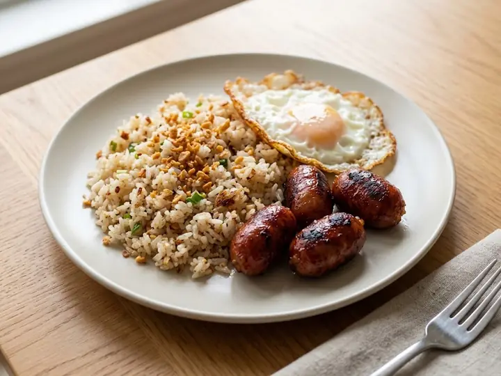 Filipino-Style Garlic Fried Rice with Sausage