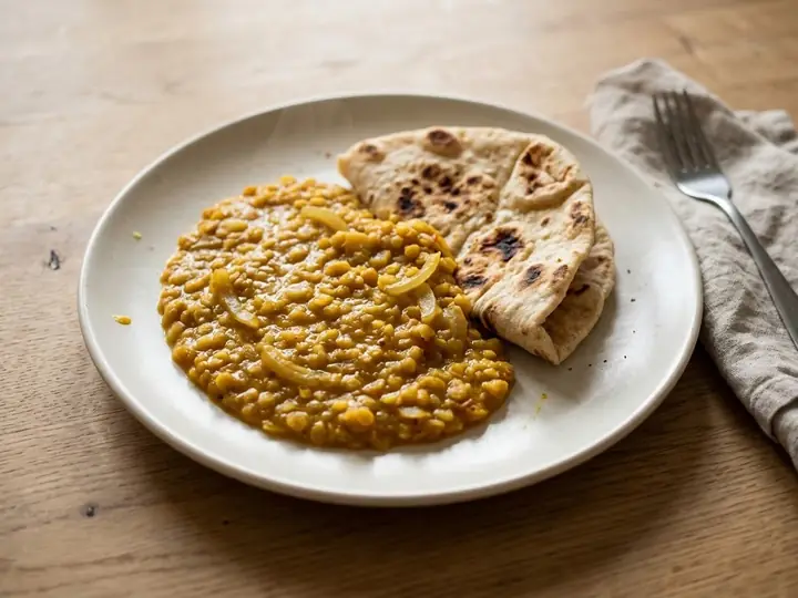 Spiced Red Lentil Dahl with Flatbread