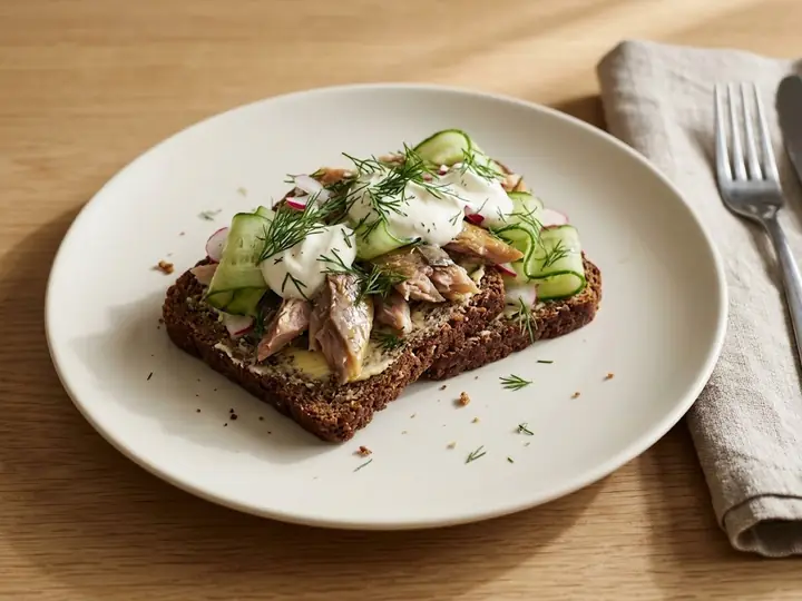 Danish-Style Open Rye Sandwich (Smørrebrød-Inspired)