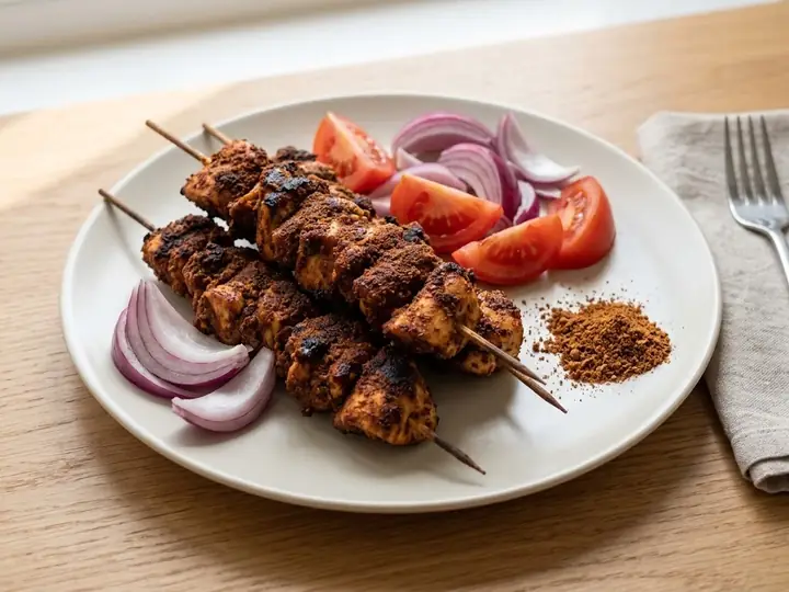 Nigerian Suya-Spiced Chicken Skewers with Onions