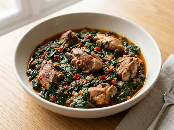 Nigerian-Style Efo Riro Spinach & Turkey Stew