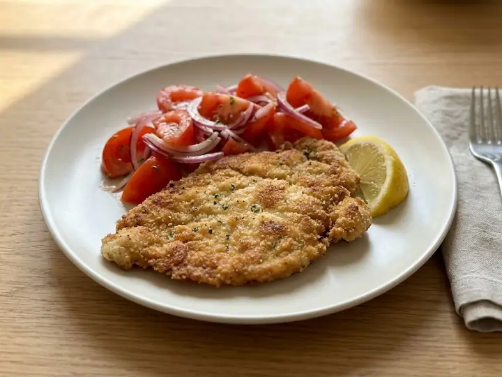 Argentinian-Style Chicken Milanesa with Tomato Salad