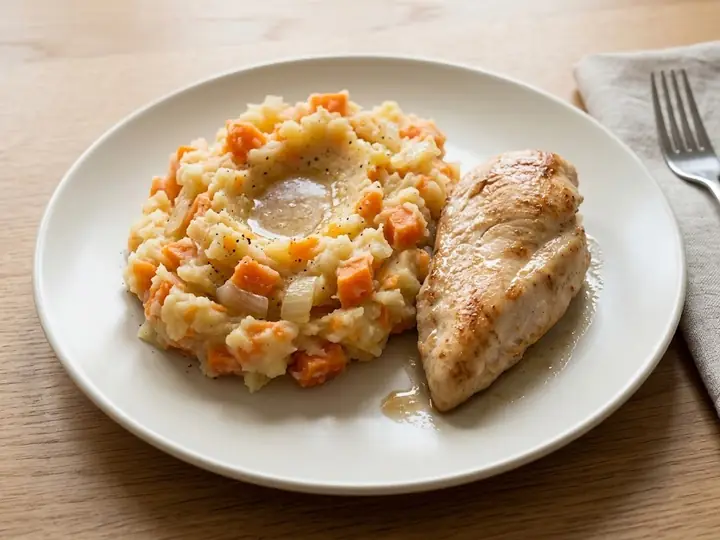 Dutch-Style Chicken Hutspot with Carrot & Onion Mash