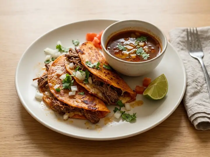 Beef Birria Tacos with Consommé