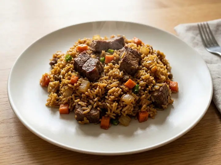 Trinidadian-Style Beef Pelau
