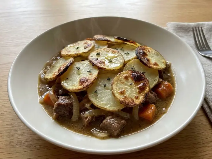 Lancashire Hotpot with Lamb and Sliced Potatoes