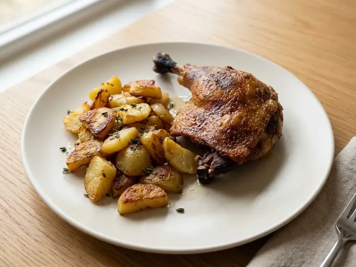 Duck Confit-Style Duck Leg with Sautéed Potatoes