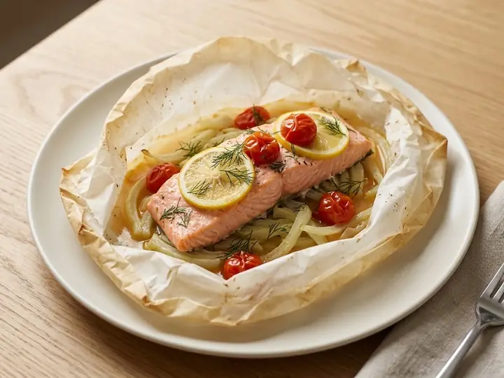 Salmon en Papillote with Fennel and Lemon