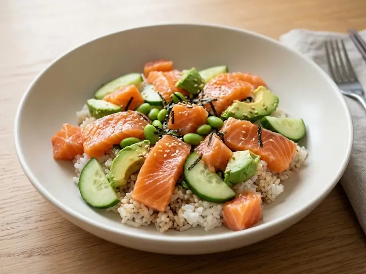 Chirashi-Style Salmon Rice Bowl