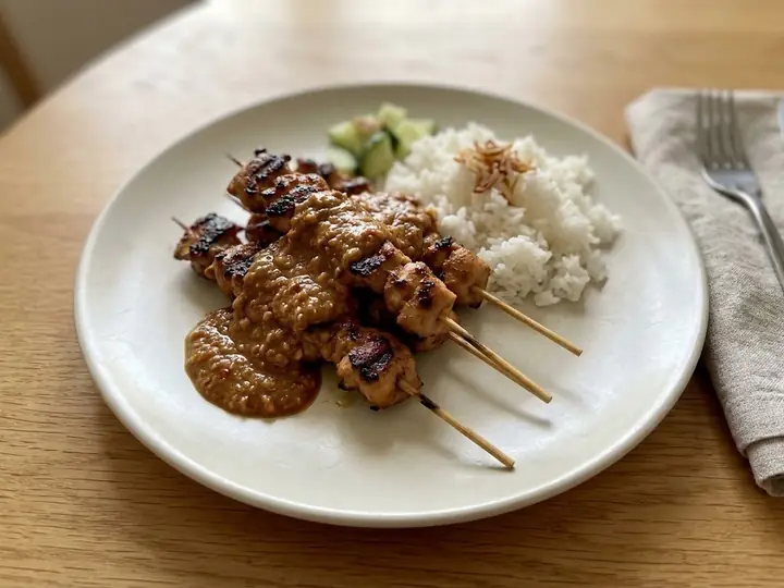 Indonesian-Style Chicken Satay with Peanut Sauce