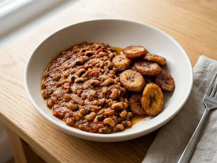 Ghanaian-Style Red Red Bean Stew with Fried Plantain