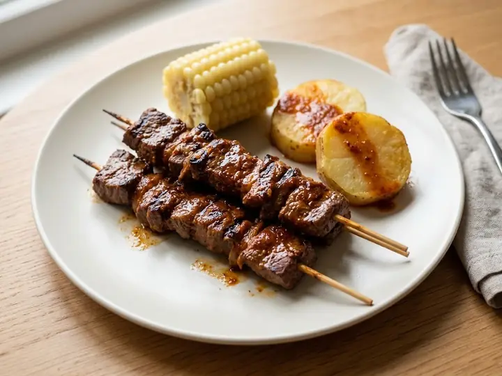 Peruvian-Style Beef Anticuchos with Aji Panca