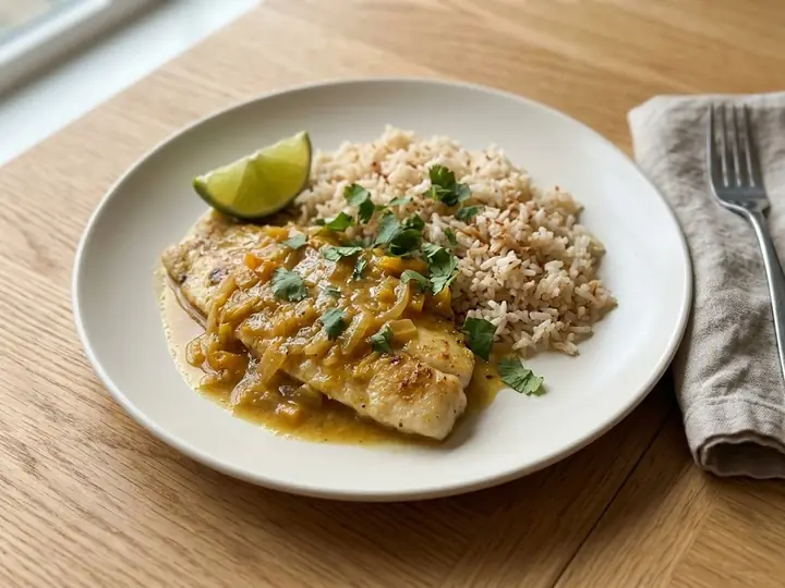Colombian-Style Coconut Fish with Rice (Coastal-Style)