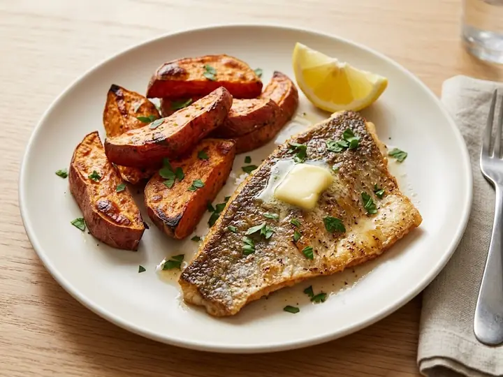 New Zealand-Style Pan-Fried Snapper with Kumara Wedges