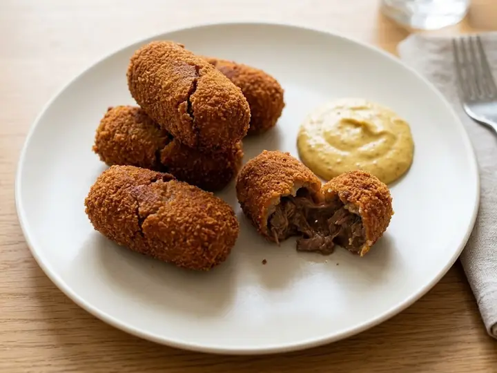 Dutch-Style Beef Croquettes (Bitterballen-Inspired) with Mustard