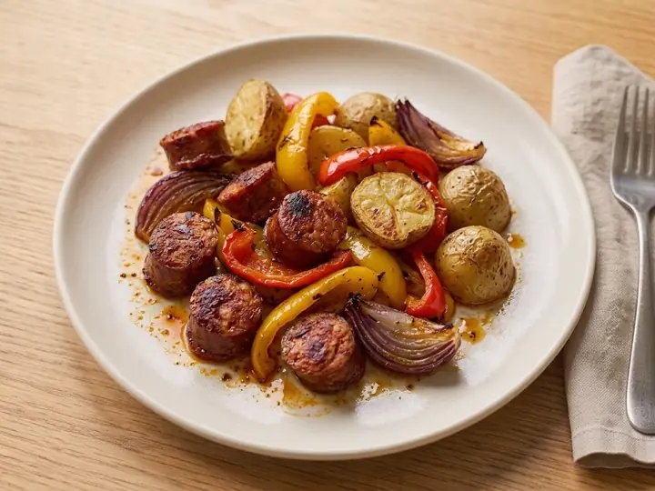 Chorizo & New Potato Traybake with Peppers