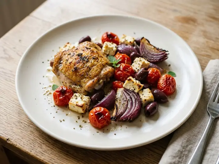 Greek-Style Chicken Traybake with Feta and Olives
