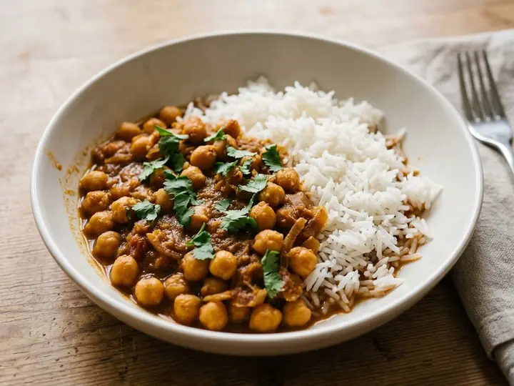 Chana Masala with Rice