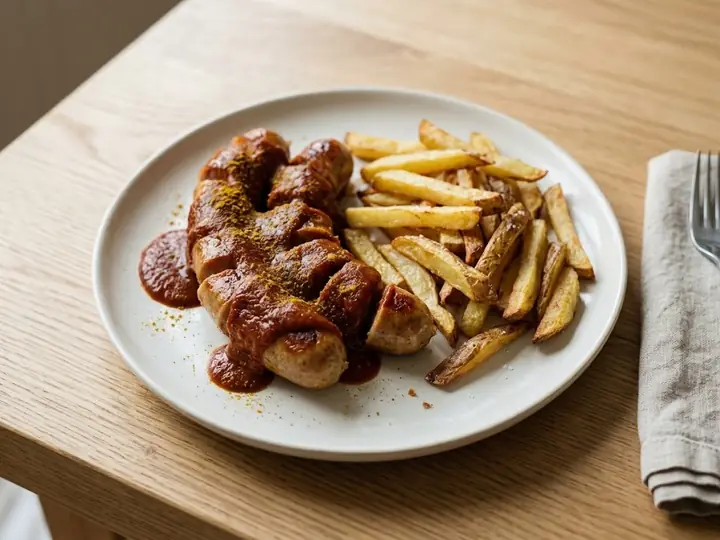 German-Style Currywurst with Fries