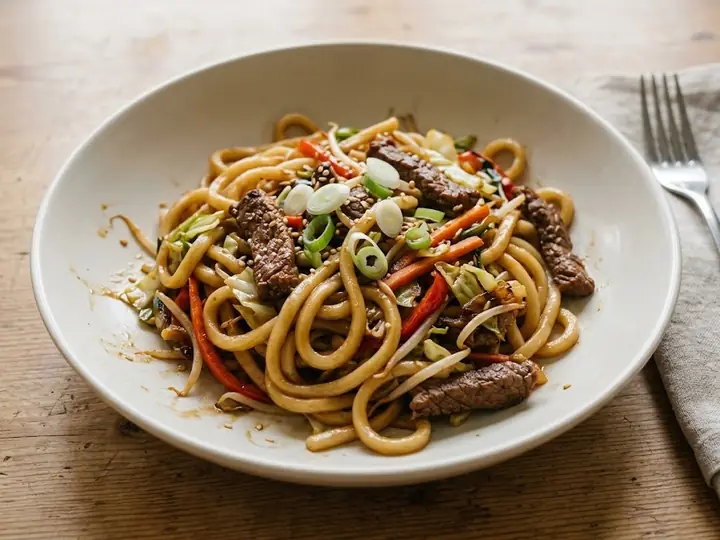 Yaki Udon with Beef and Vegetables